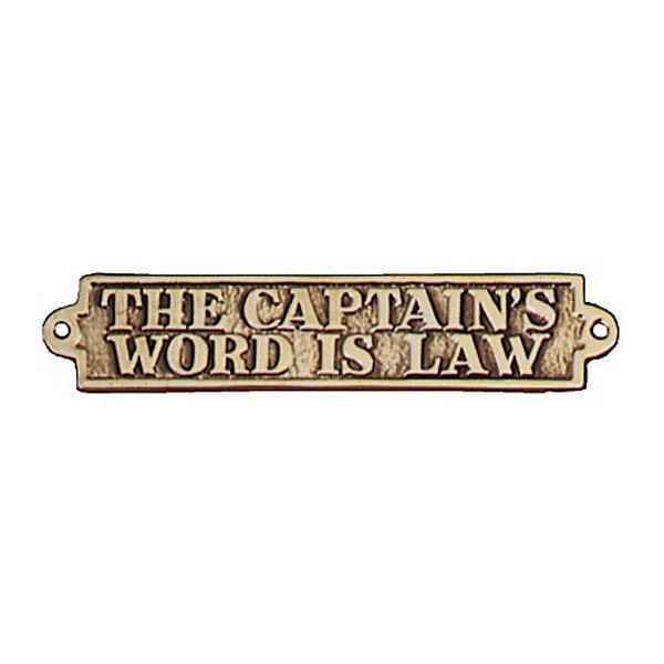 Maritim Табличка латунная 52609 145 x 60 мм с надписью &quot;THE CAPTAIN'S WORD IS LAW&quot;