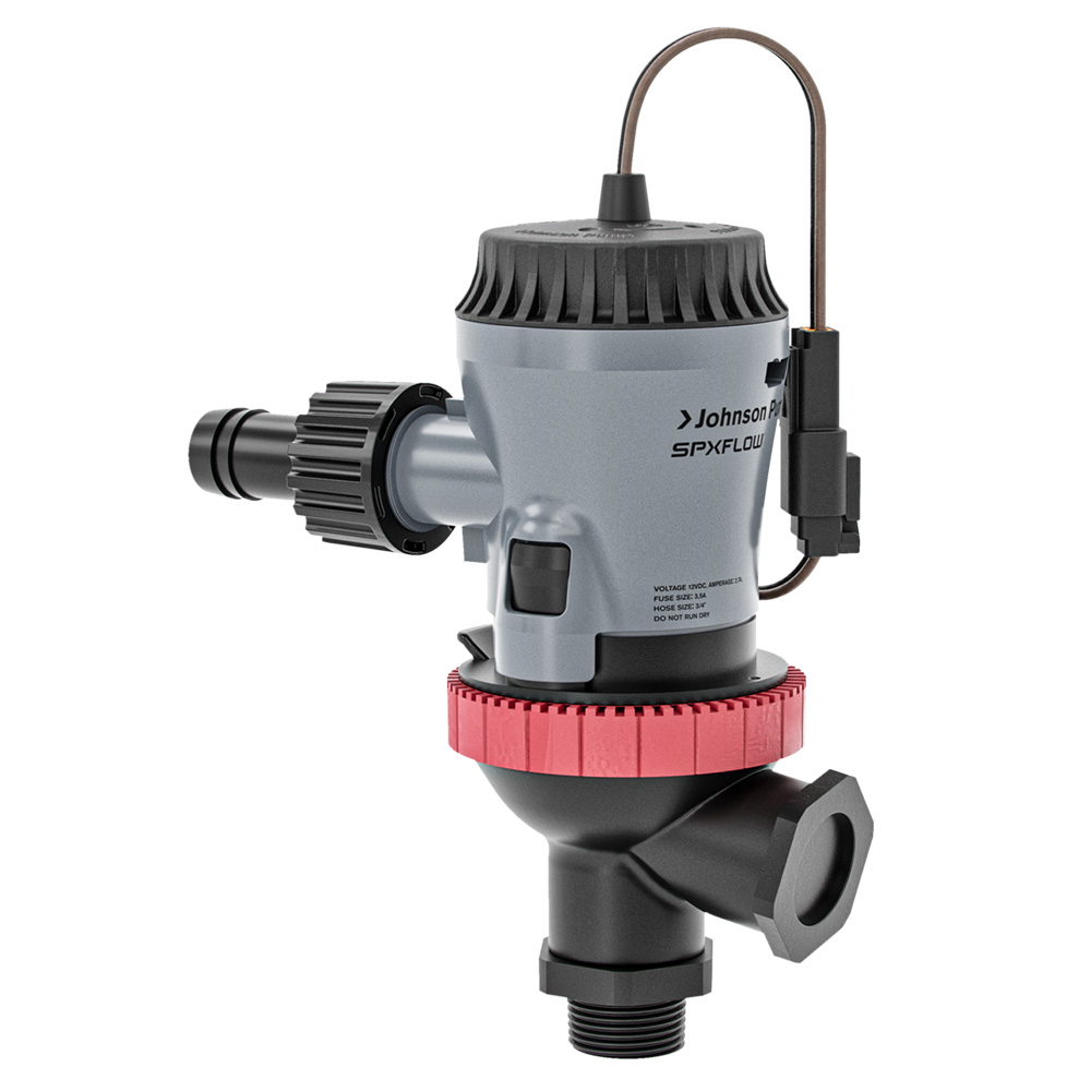 Картриджный аэраторный насос Johnson Pump Aqua O2 10-13649-01 500GPH 12В 2,7А 37л/мин под шланг Ø19мм с двумя портами корпус из АБС-пластика
