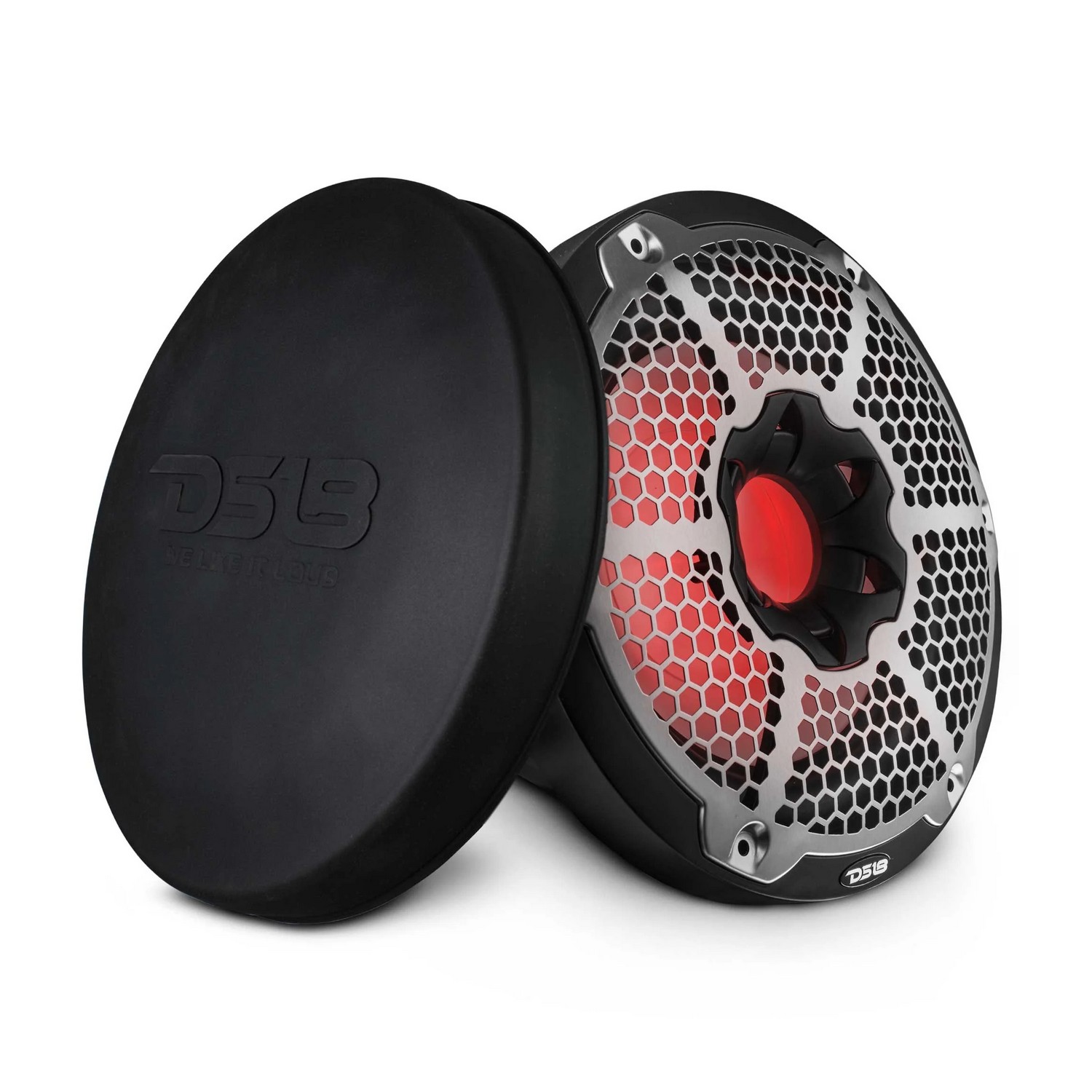 Сабвуфер DS18 NXL-10SUB/BK Ø254мм 35–250Гц 300-600Вт 2-4Ом IP65 светодиодная RGB-подсветка из черного полипропилена