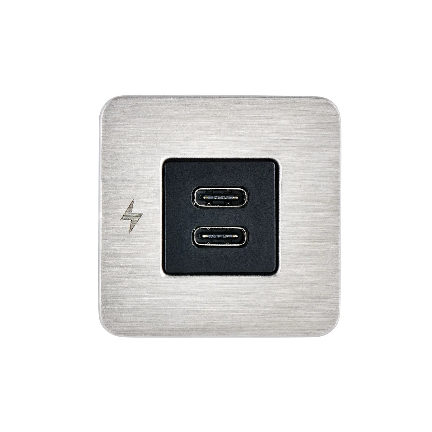 Внутренняя розетка Scanstrut SC-TILE-21 10-32В 6А 36-60Вт 40x40мм для зарядки с двумя портами USB-C белая рамка из нержавеющей стали