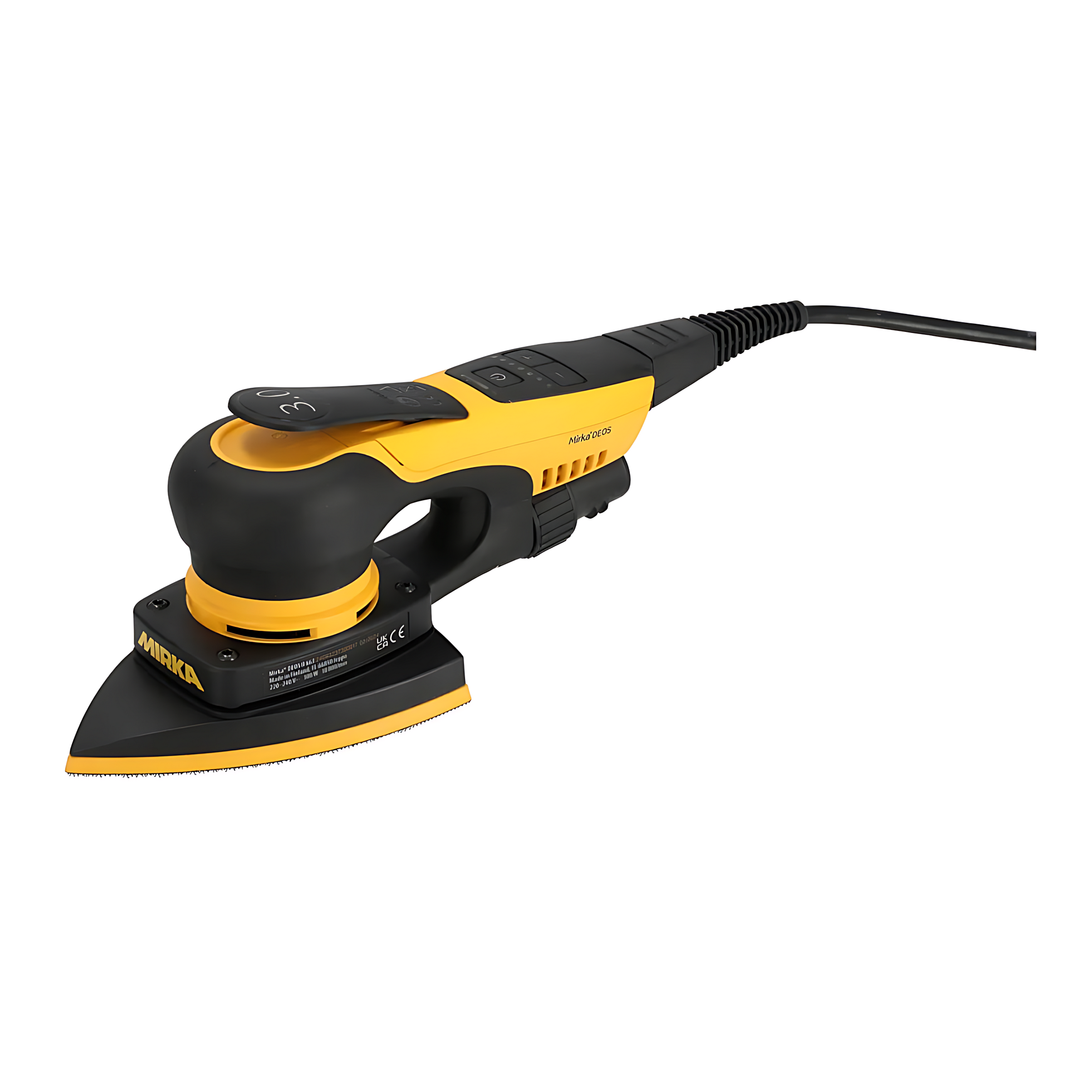 Электрическая орбитальная шлифовальная машинка Mirka Deos II 663CV Delta MID6634044 5000-10000об/мин 220-240В 300Вт тарелка 100x152x152мм ход 3мм уровень шума 68дБ уровень вибрации 2,6м/с²