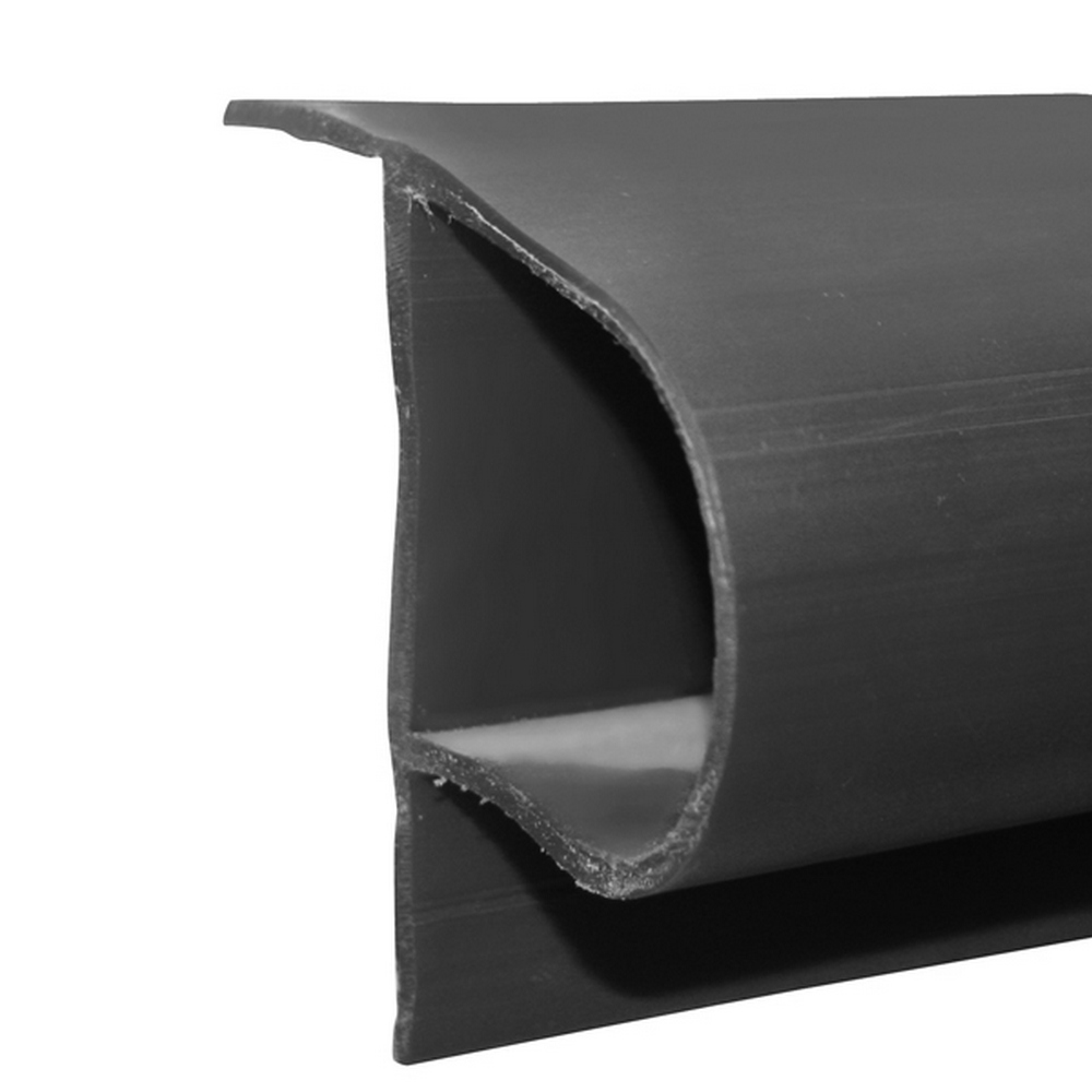 Привальный брус Р-образный однослойный из ПВХ Dock Edge Premium 1001-B-F 2,44 м черный
