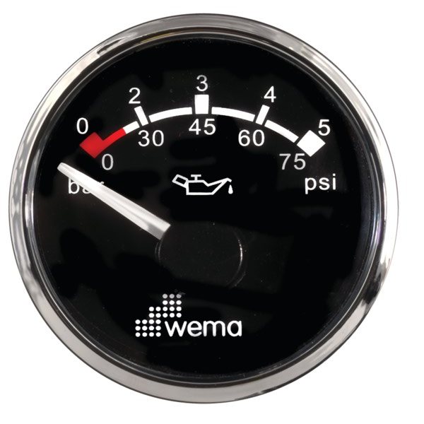 Wema Индикатор давления масла чёрный/серебряный Wema IORP-BS-0-5 12/24 В 0 - 5 бар