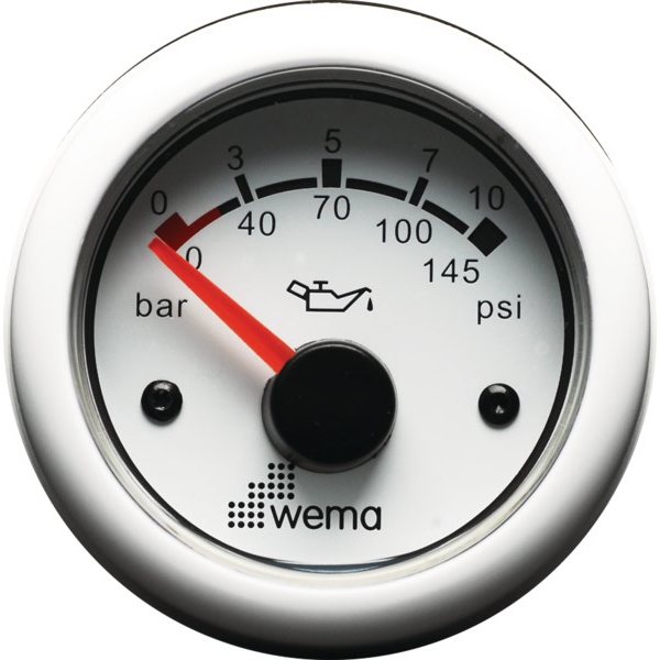 Wema Индикатор давления масла белый Wema IORP-WW-0-10 12/24 В 0 - 10 бар
