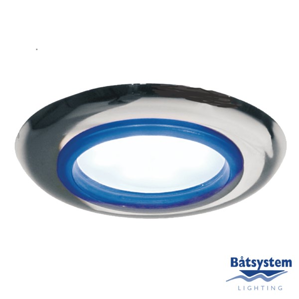 Светильник врезной светодиодный Batsystem Lots 9408CS 8 - 30 В 2 Вт серебряный с синим кольцом