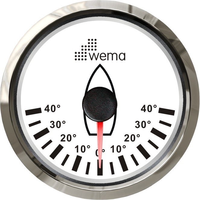 Wema Индикатор положения пера руля белый/серебряный Wema IRR-5-WS 0 - 180 Ом 12/24 В