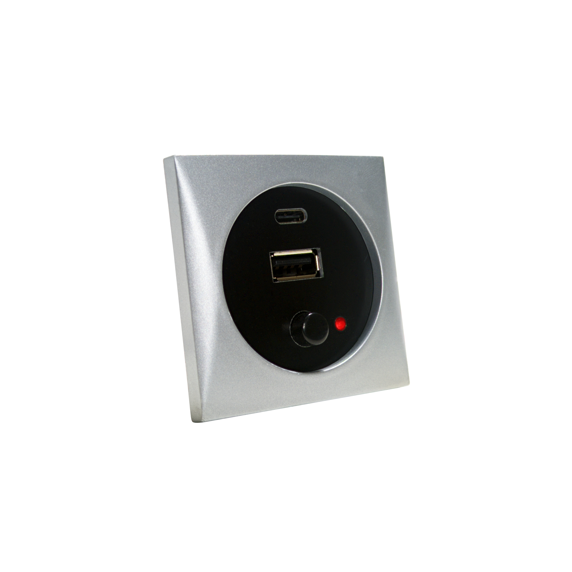 Розетка с разъёмом USB и USB-C Batsystem 5935 мс — USBC 12/24В 3А матовый/серебристый цвет
