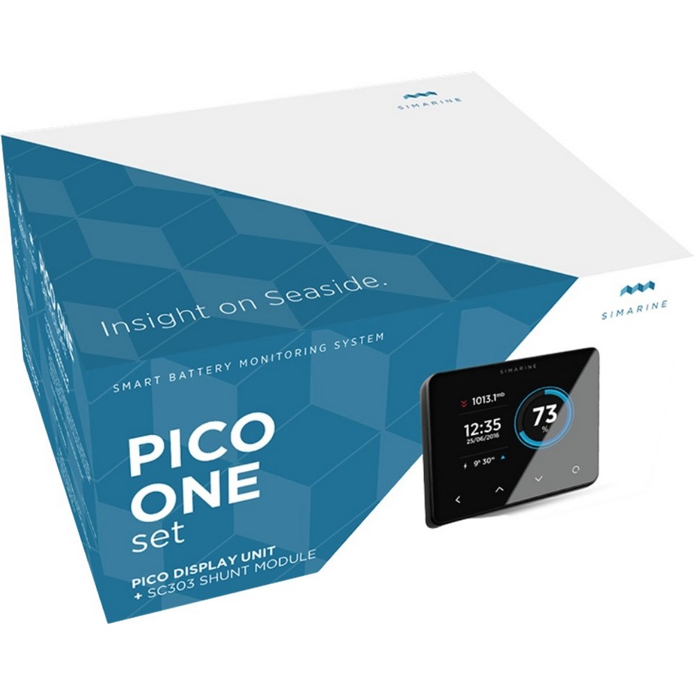 Готовый комплект для защиты аккумулятора Simarine Pico One Package PK21N-1-S 6-35В монитор 3,5’’ в серебристом корпусе + шунт SC303