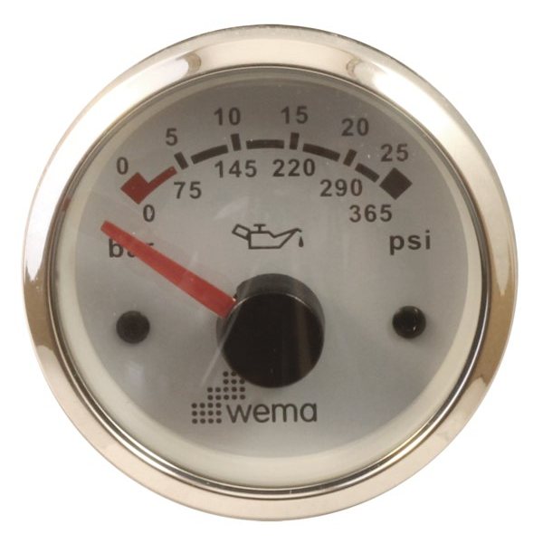 Wema Индикатор давления масла белый Wema IORP-WW-0-25 12/24 В 0 - 25 бар