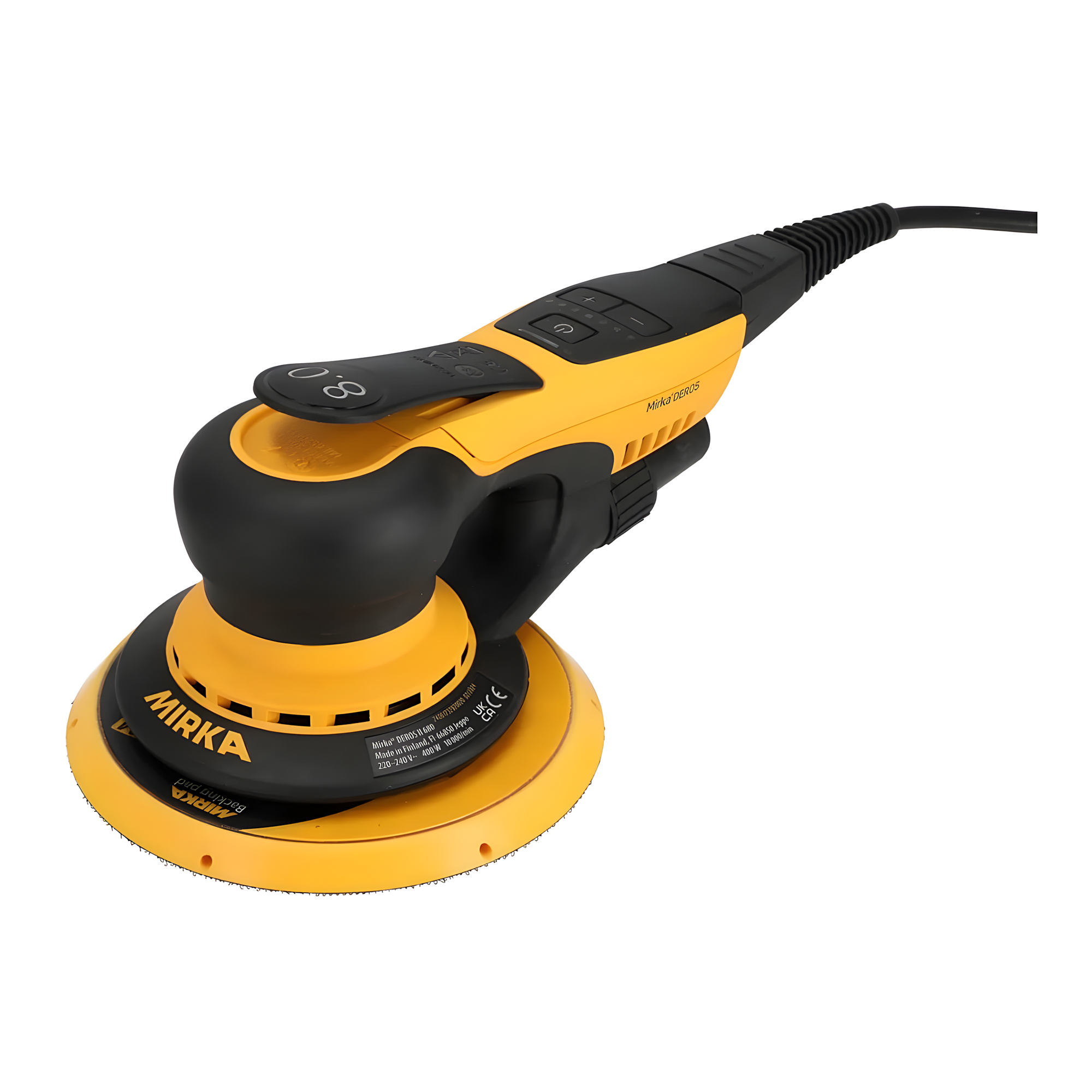 Электрическая орбитальная шлифовальная машинка Mirka Deros II 680 MID6804044 4000-10000об/мин 220-240В 400Вт тарелка Ø150мм ход 8мм уровень шума 71дБ уровень вибрации 3,5м/с²