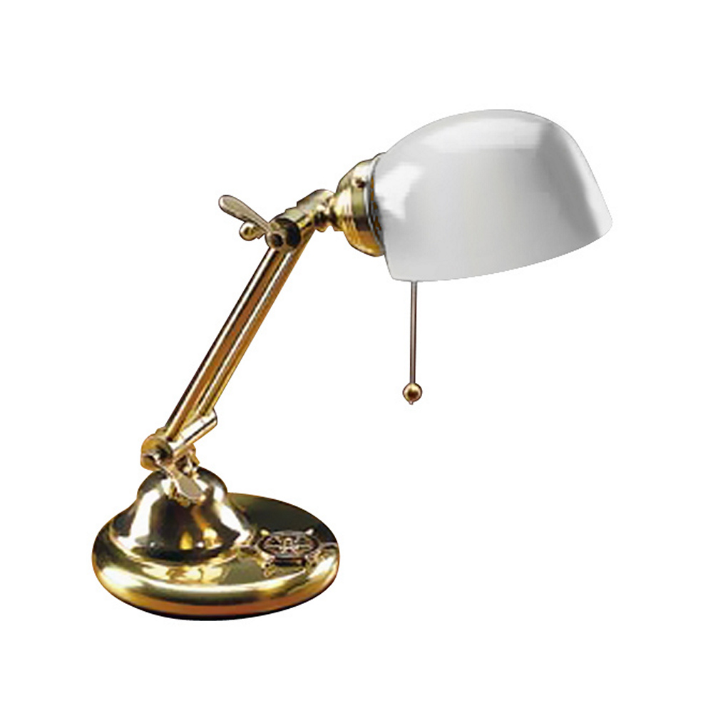 Лампа настольная Foresti & Suardi Porto Recanati 3102.BCO E27 230В 100Вт 500мм из белого стекла и латуни