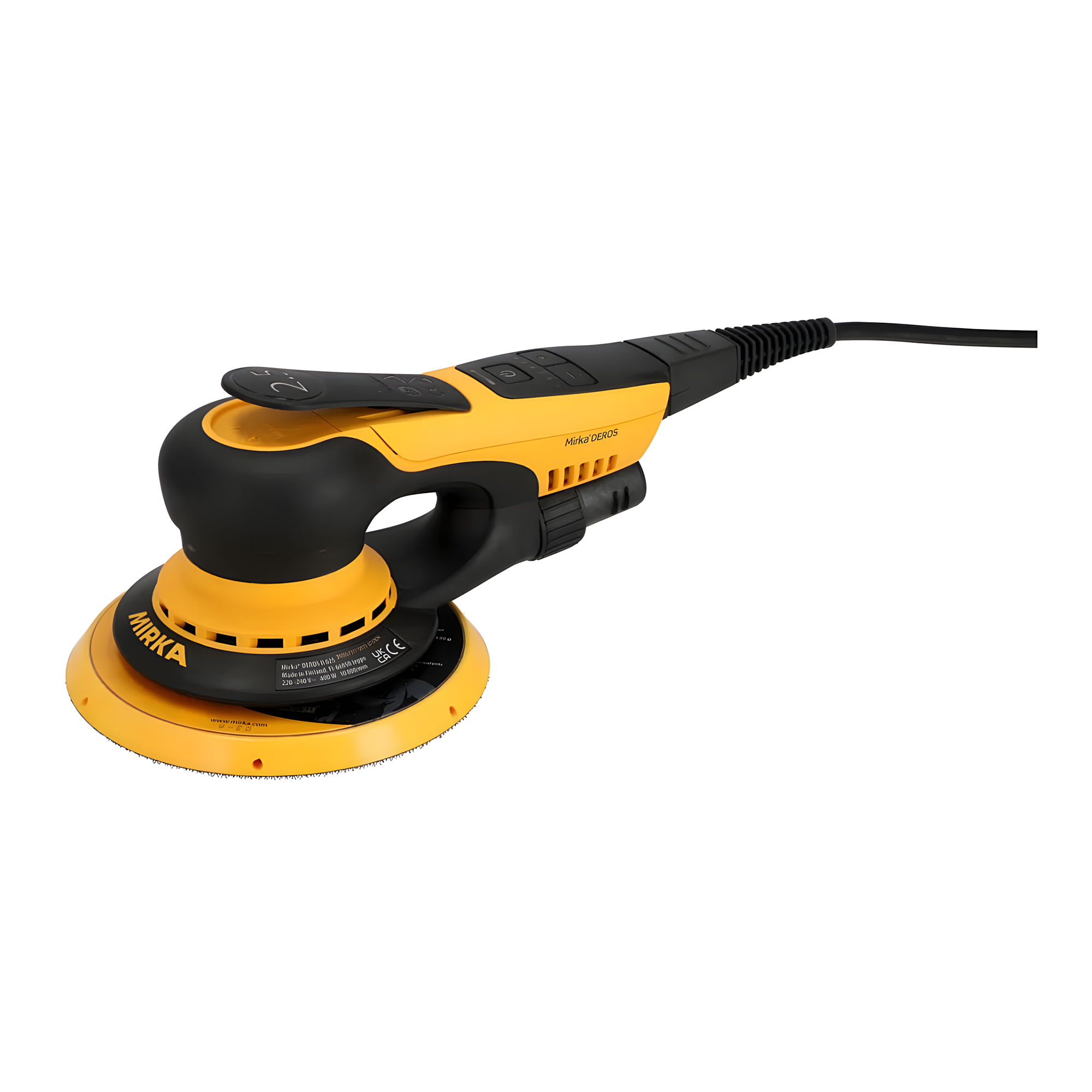 Электрическая орбитальная шлифовальная машинка Mirka Deros II 625 MID6254044 4000-10000об/мин 220-240В 400Вт тарелка Ø150мм ход 2,5мм уровень шума 71дБ уровень вибрации 2,4м/с²