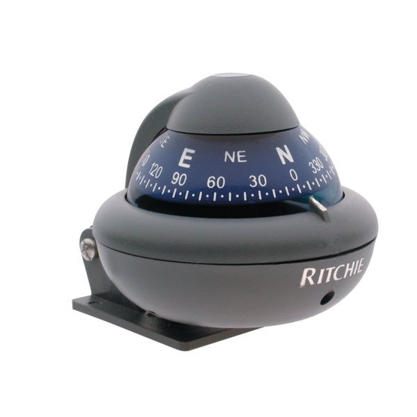 Ritchie Navigation Компас с конической картушкой Ritchie Navigation Sport X-10-A серый/синий 51 мм 12 В большие цифры устанавливается на кронштейне