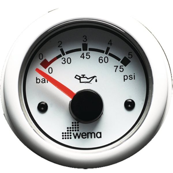 Wema Индикатор давления масла белый Wema IORP-WW-0-5 12/24 В 0 - 5 бар
