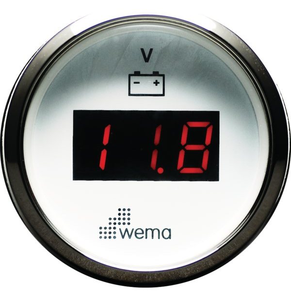 Wema Вольтметр цифровой с красным ЖК-экраном Wema IEVR-WS-8-32 8 - 32 В 52 мм