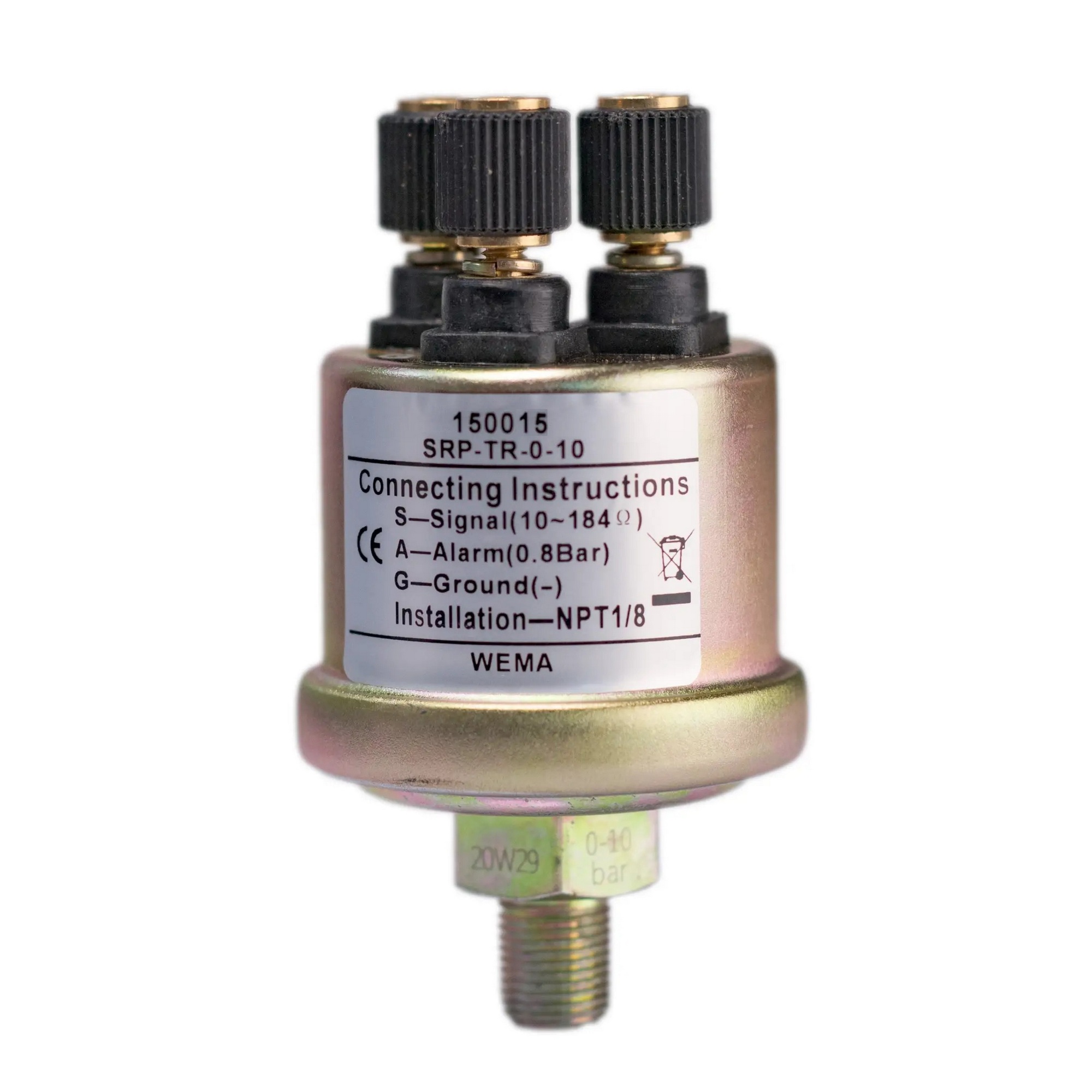 Датчик давления Wema 150015 0–2бар 1/8NPT нержавеющая сталь 316L с функцией тревоги IP67 корпус нержавеющая сталь
