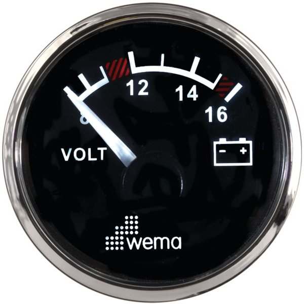 Wema Вольтметр 12 В Wema IPVR-BS-8-16 8 - 16 В 52 мм