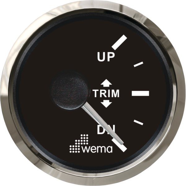 Wema Индикатор положения транцевых плит чёрный/серебряный Wema Trim 0 - 180 Ом 12/24 В