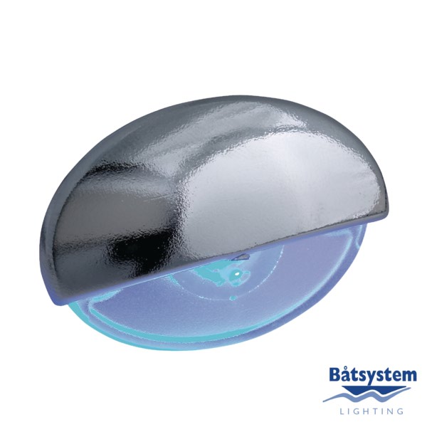 Batsystem Светильник светодиодный для трапа Batsystem Frilight Steplight 8871C 12 В 0,25 Вт хромированный корпус синий свет