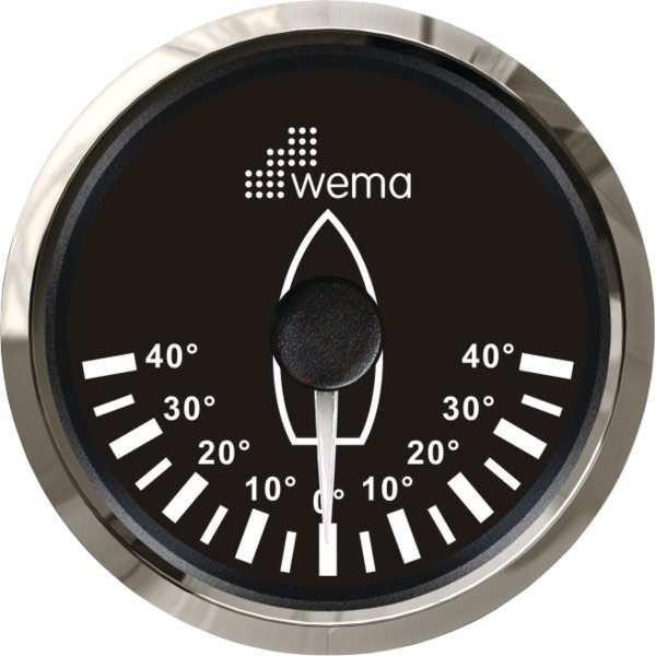 Wema Индикатор положения пера руля чёрный/серебряный Wema IRR-5-BS 0 - 180 Ом 12/24 В