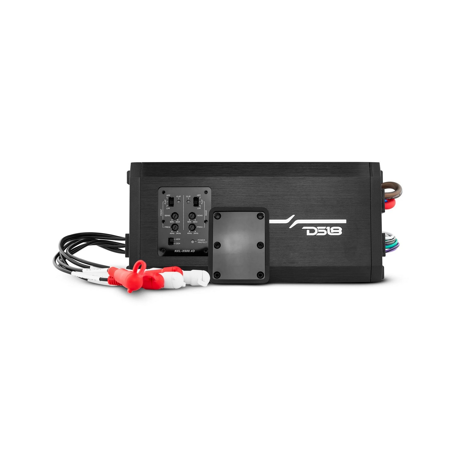 Усилитель четырехканальный DS18 NXL-X600.4D 150-1600Вт 2-4Ом 10Гц–20кГц 252x112x45мм IP67 цифровой полноразмерный из алюминия черный Усилитель четырехканальный DS18 NXL-X600.4D 150-1600Вт 2-4Ом 10Гц–20кГц 252x112x45мм IP67 цифровой полноразмерный из алюминия черный