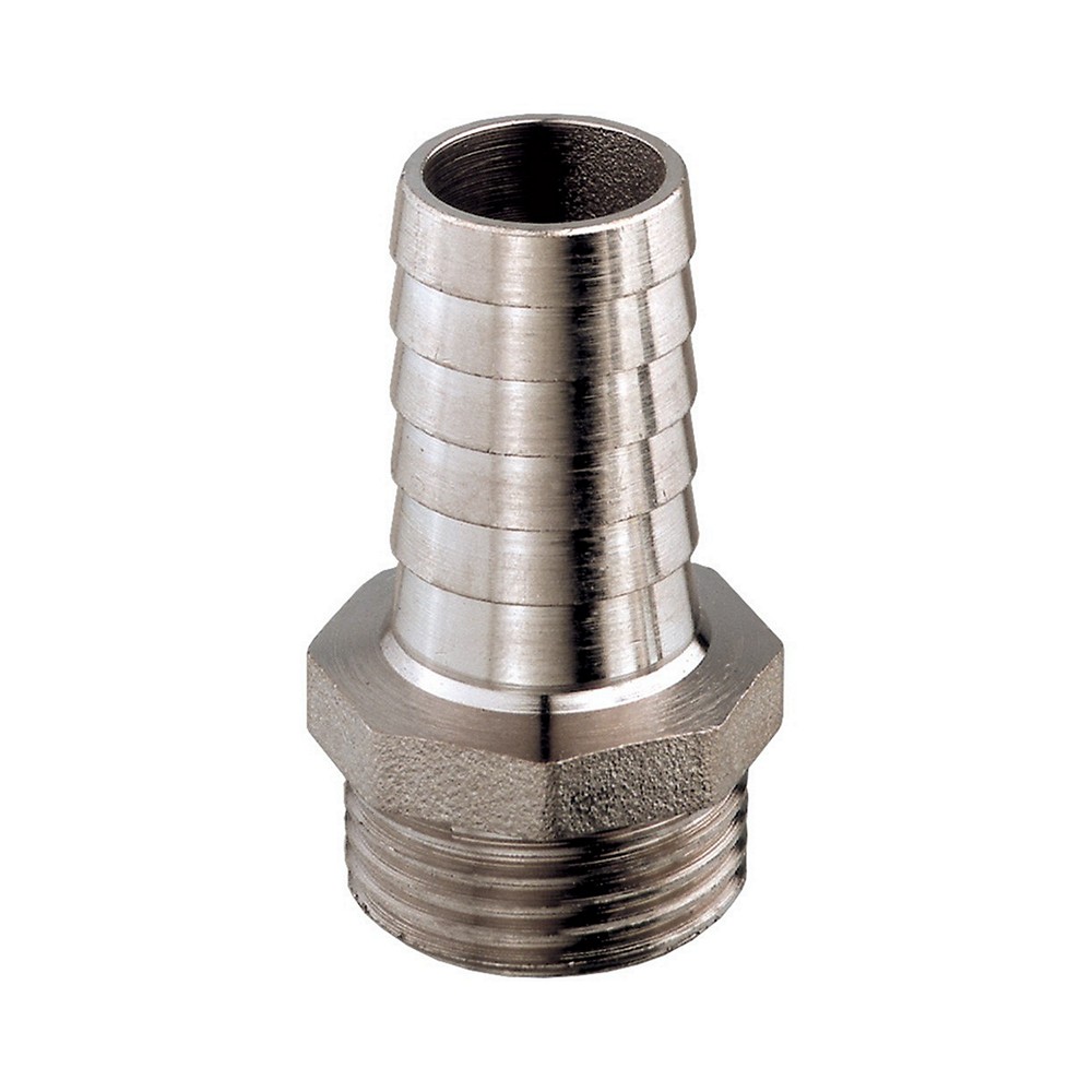 Штуцер прямой Guidi Marine 1004N#120109 с наружной резьбой 1/4" для шланга Ø12мм из никелированной латуни