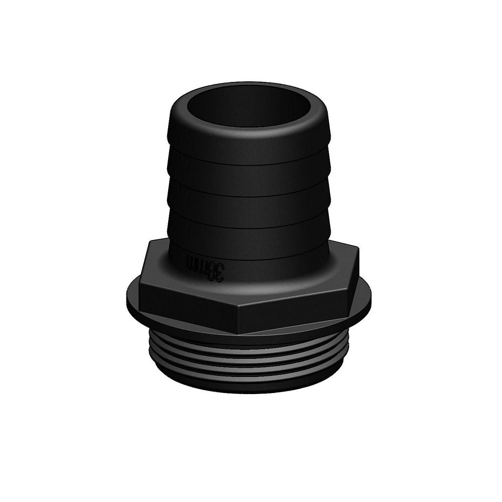 Штуцер прямой TruDesign Aquavalve 90288 под шланг Ø38мм 1"1/2 наружная резьба из черного нейлона Штуцер прямой TruDesign Aquavalve 90288 под шланг Ø38мм 1"1/2 наружная резьба из черного нейлона