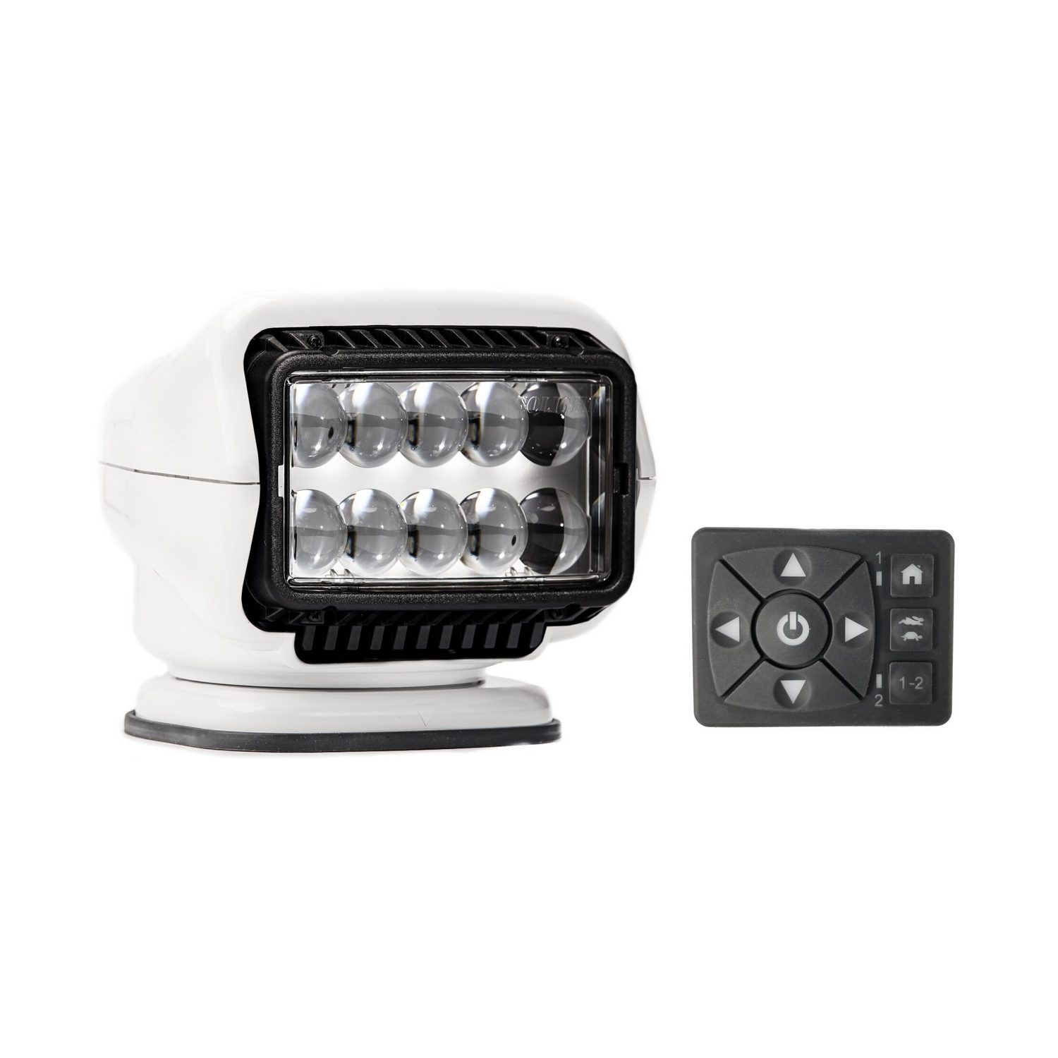 Прожектор светодиодный Golight STRYKER ST 30204ST 13,8В 3,7А 544000кд 370x135° дальность до 1500м IP56 белый стационарный с проводным пультом ДУ