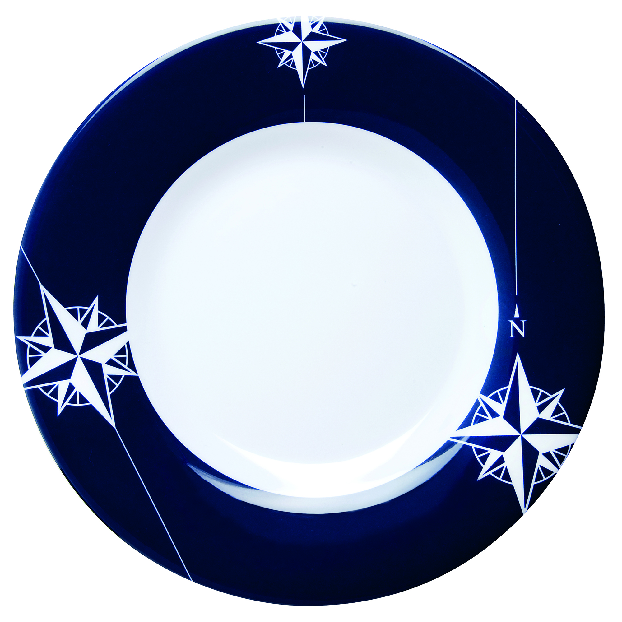 Набор обеденных тарелок Marine Business Northwind 15001 Ø230мм 6шт из белого/синего меламина