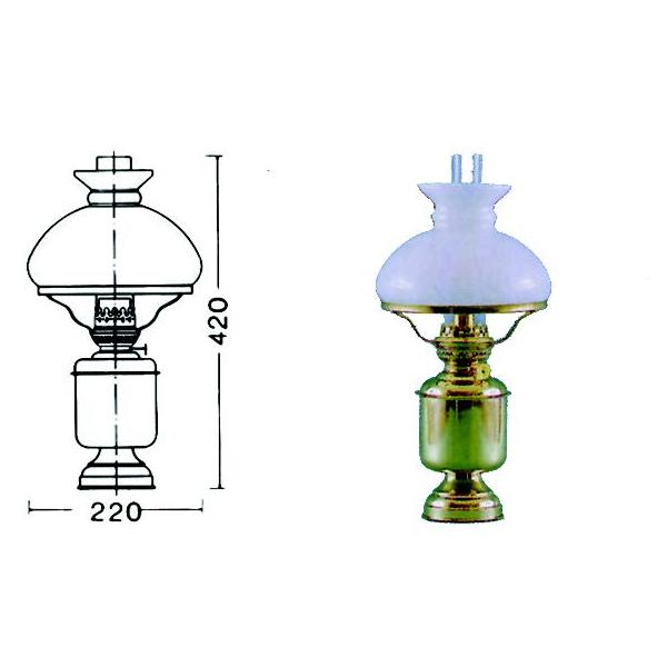 DHR Настольная лампа масляная DHR 8816/O 420 x 120 мм 800 мл/до 60 часов из латуни