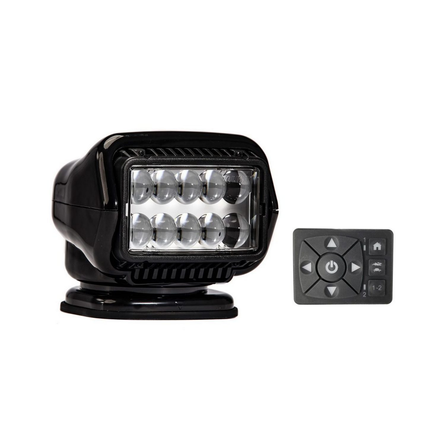 Прожектор светодиодный Golight STRYKER ST 30214ST 13,8В 3,7А 544000кд 370x135° дальность до 1500м IP56 черный стационарный с проводным пультом ДУ