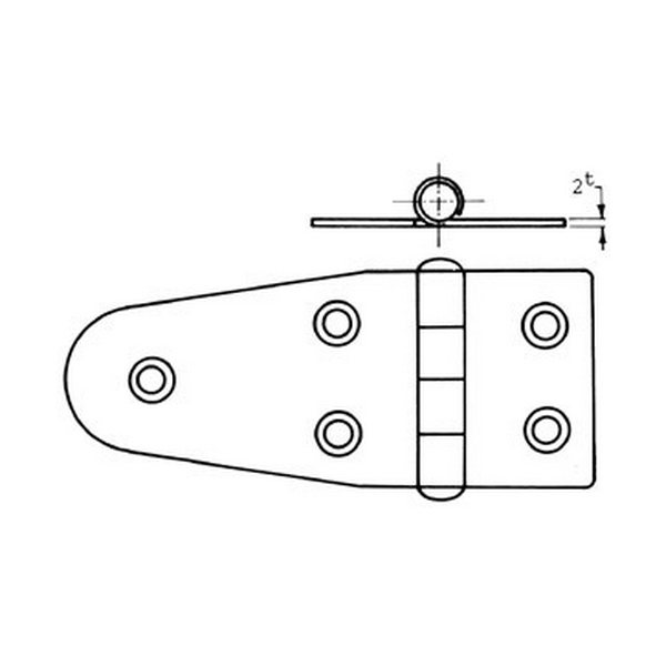 Maritim Петля разъемная дверная из нержавеющей стали 81740 95 x 38 мм закруглённые кромки