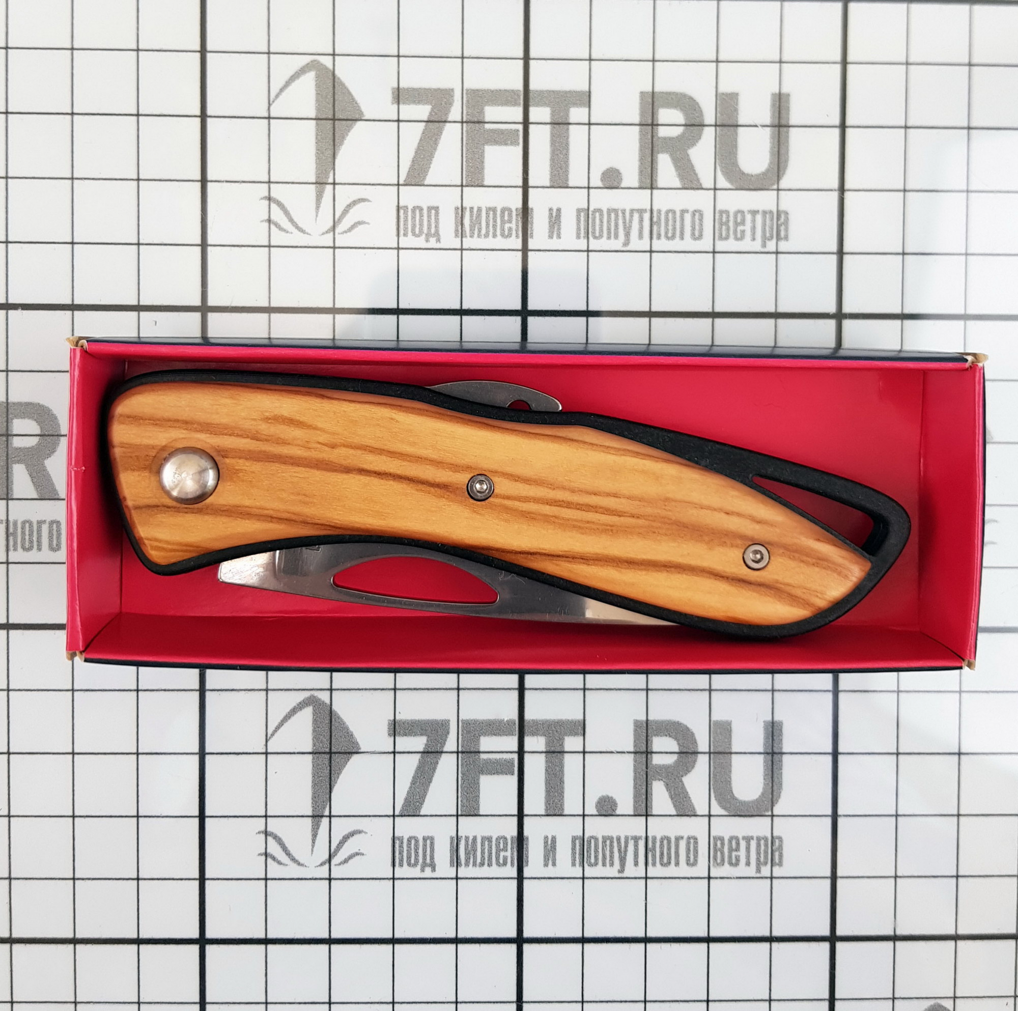 Купить Нож моряка складной с деревянной рукояткой Wichard Aquaterra Bois 10180 115/193 мм для судов, купить спасательное снаряжение в интернет-магазине Maritim.su в интернет магазине maritim.su