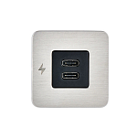 Внутренняя розетка Scanstrut SC-TILE-21 10-32В 6А 36-60Вт 40x40мм для зарядки с двумя портами USB-C белая рамка из нержавеющей стали