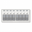 Панель выключателей водонепроницаемая Blue Sea Contura 8271 12/24В 15/90А IP66 8 автоматов 238x108мм белая