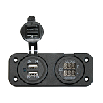 USB-панель с вольтметром/амперметром 1852 Marine Quality 1270178 5В 1-2,1А для подключения электронных устройств