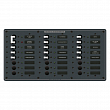 Панель выключателей 22 позиционная Blue Sea Traditional Metal 8465 120В 30А 1 основной + 13 дополнительных автоматов 375x190,5мм
