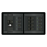 Панель выключателей с дифавтоматом Blue Sea 360 Panel System 1193 120В 30А 30мА  4 автомата/1 пустой слот 235x121мм