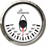 Индикатор положения пера руля белый/серебряный Wema IRR-5-WS 110622 0 - 180 Ом 12/24 В