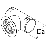 Тройник T-образный с внутренней резьбой Webasto 1320475A Ø90мм из чёрного пластика