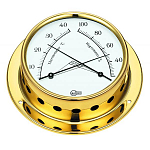 Термогигрометр судовой Barigo Tempo 983MS 110x32мм Ø85мм золотой из полированной латуни