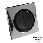 Выключатель двухклавишный Batsystem B4870-2V 250 В 8 А белый корпус чёрные клавиши