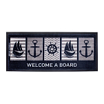 Дверной коврик Marine Business Welcome 41264 1200x450мм большой нескользящий из серого/синего полиамида