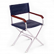 Кресло складное из алюминия и винила с подлокотниками из тикового дерева FORMA A6000VBT 86 x 47 x 43 см синее