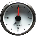 Кварцевые часы Wema IMCR-WS 110662 12/24В Ø62мм вырез Ø52мм белые/нержавейка