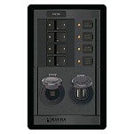 Панель выключателей Blue Sea 360 Panel System 1495 12В 100А 4 автомата/2 USB/1 розетка прикуривателя 124x197мм