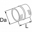 Коннектор воздуховода из пластика Webasto 1319869A 90 x 50 мм