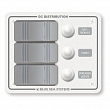 Панель выключателей водонепроницаемая Blue Sea Contura 8274 12/24В 15/45А IP66 3 автомата 114x95мм белая