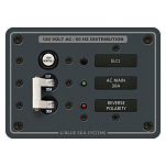 Панель выключателей с дифавтоматом Blue Sea Traditional Metal 8100 120В 30А 30мА 133x95мм