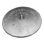 Магниевый анод Tecnoseal R7MG Ø165x22мм дисковый со съемной гайкой для пера руля